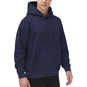imageTHE GYM PEOPLE Mens Fleece Pullover Hoodie Loose Fit Ultra Soft Hooded Sweatshirt With PocketsNavy Blue