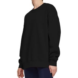imageTHE GYM PEOPLE Womens Fleece Crewneck Loose fit Soft Oversized Pullover SweatshirtBlack