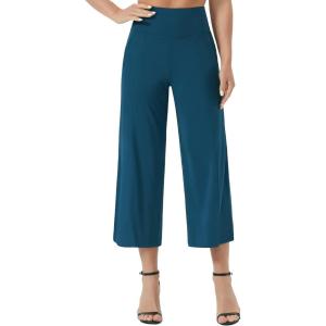 imageTHE GYM PEOPLE Womens Yoga Pants with Pockets and Tummy Control High Waist in Flare CropDark Blue Green