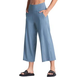 imageTHE GYM PEOPLE Womens Yoga Pants with Pockets and Tummy Control High Waist in Flare CropDenim Blue