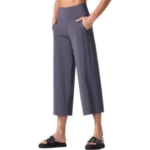 imageTHE GYM PEOPLE Womens Yoga Pants with Pockets and Tummy Control High Waist in Flare CropVintage Purple