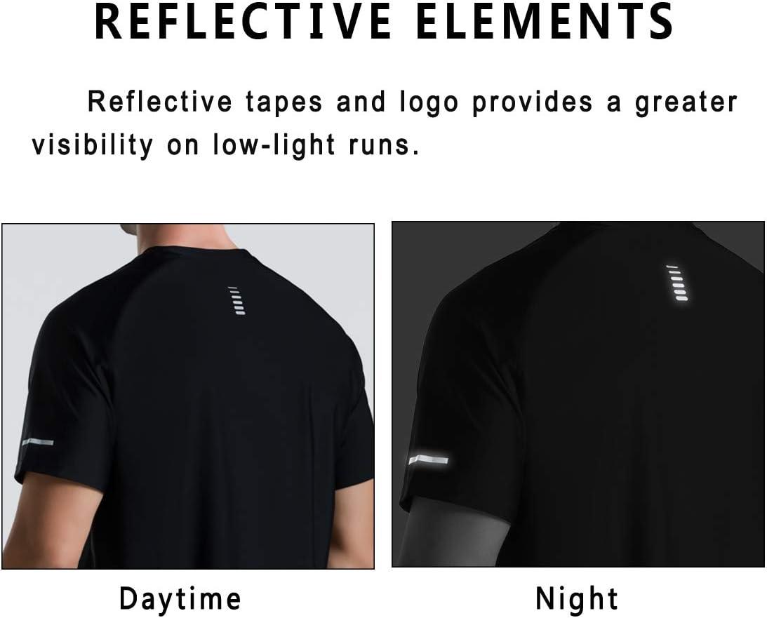 imageMens Cooling Ice Silk Running Shirts Quick Dry Short Sleeve Athletic Gym TShirts UPF 50 Outdoor Workout TshirtsBlack