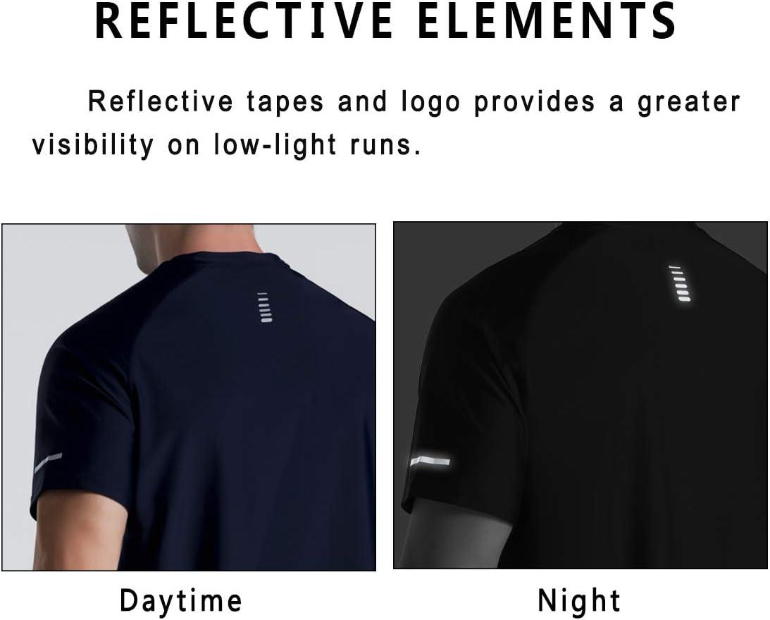 imageMens Cooling Ice Silk Running Shirts Quick Dry Short Sleeve Athletic Gym TShirts UPF 50 Outdoor Workout TshirtsBlue
