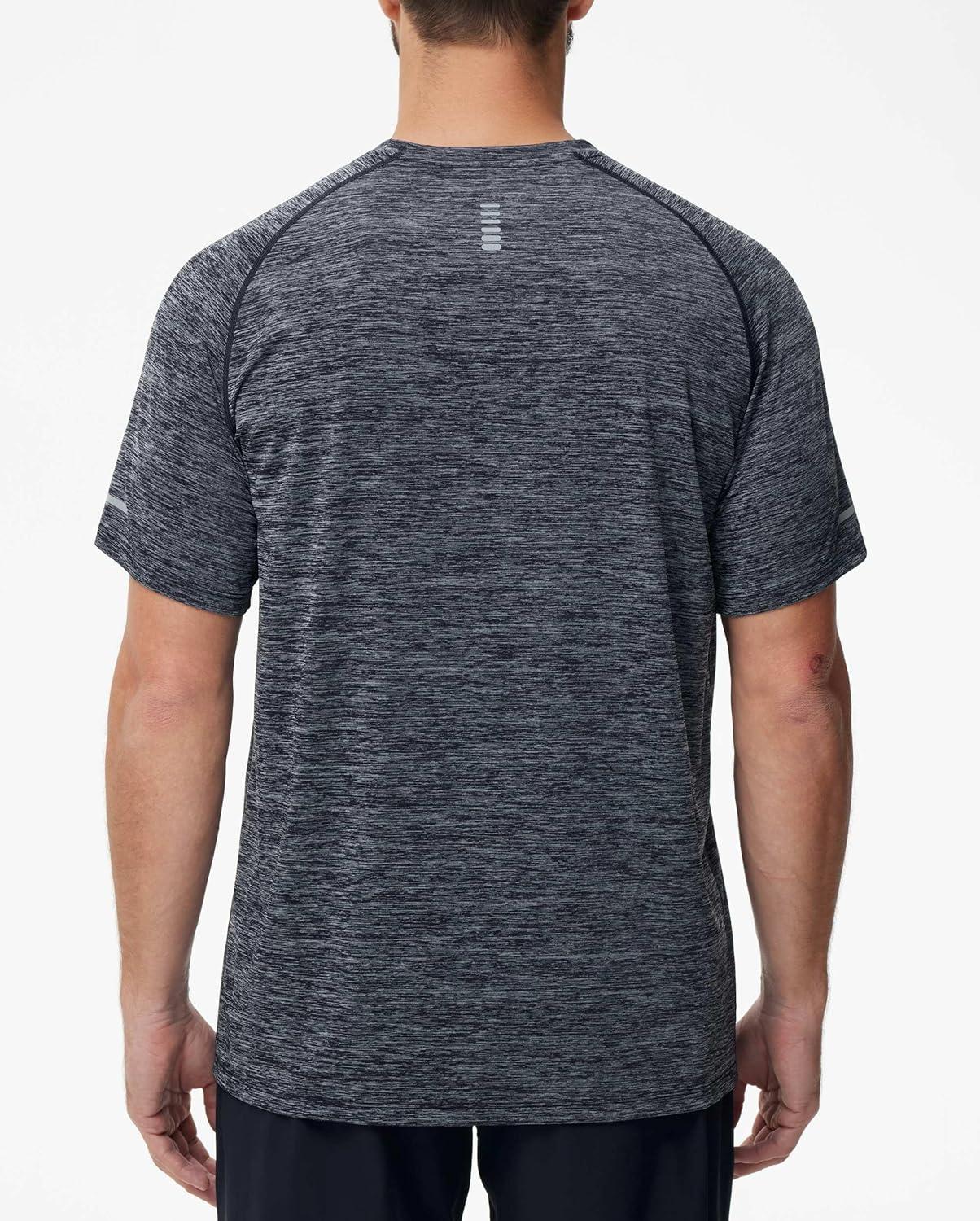 imageMens Cooling Ice Silk Running Shirts Quick Dry Short Sleeve Athletic Gym TShirts UPF 50 Outdoor Workout TshirtsBlue Grey Heather