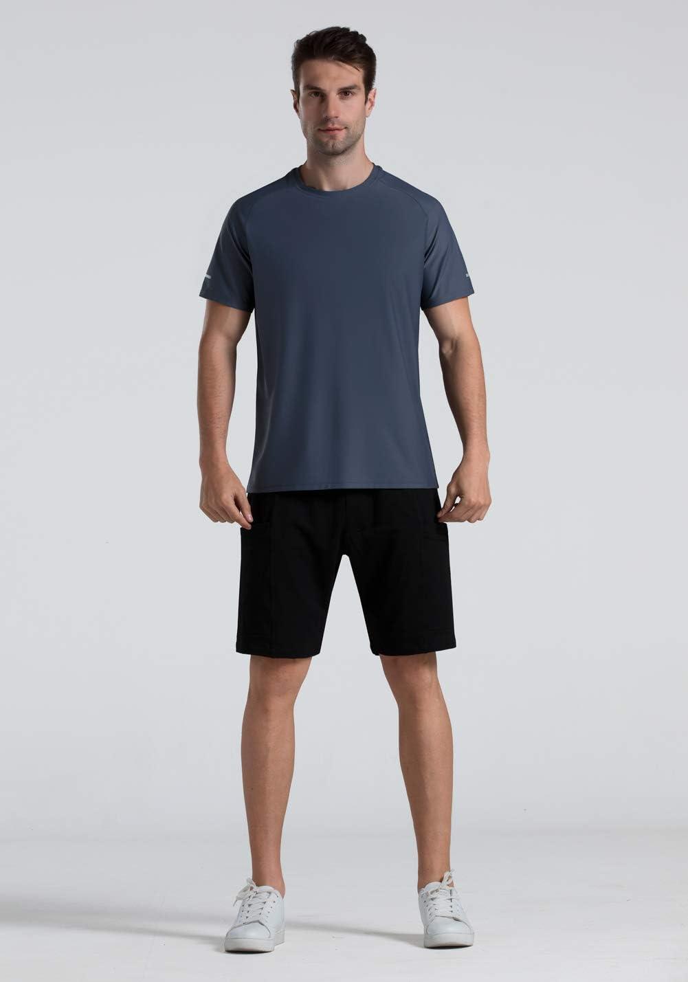imageMens Cooling Ice Silk Running Shirts Quick Dry Short Sleeve Athletic Gym TShirts UPF 50 Outdoor Workout TshirtsCharcoal Grey