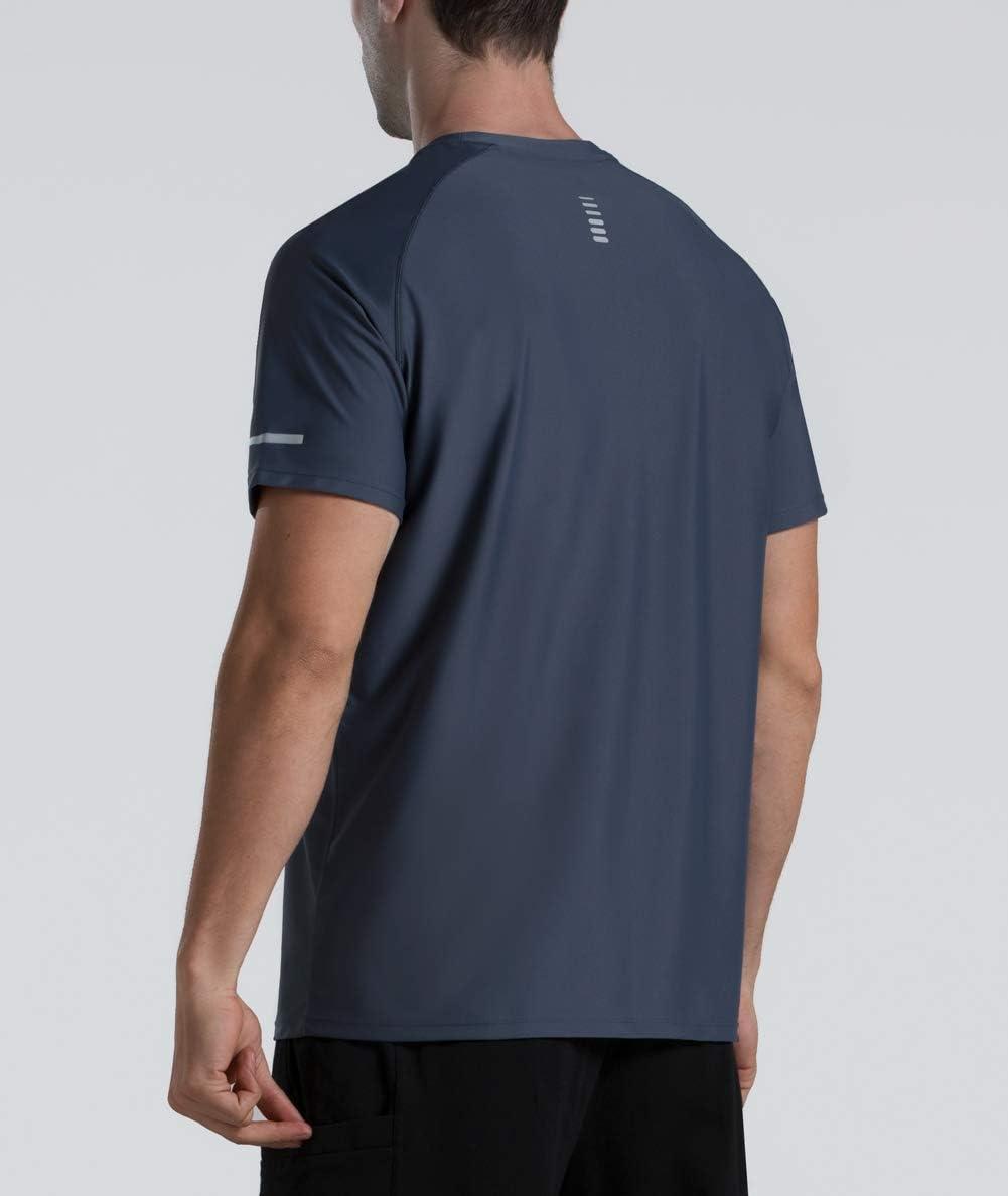 imageMens Cooling Ice Silk Running Shirts Quick Dry Short Sleeve Athletic Gym TShirts UPF 50 Outdoor Workout TshirtsCharcoal Grey