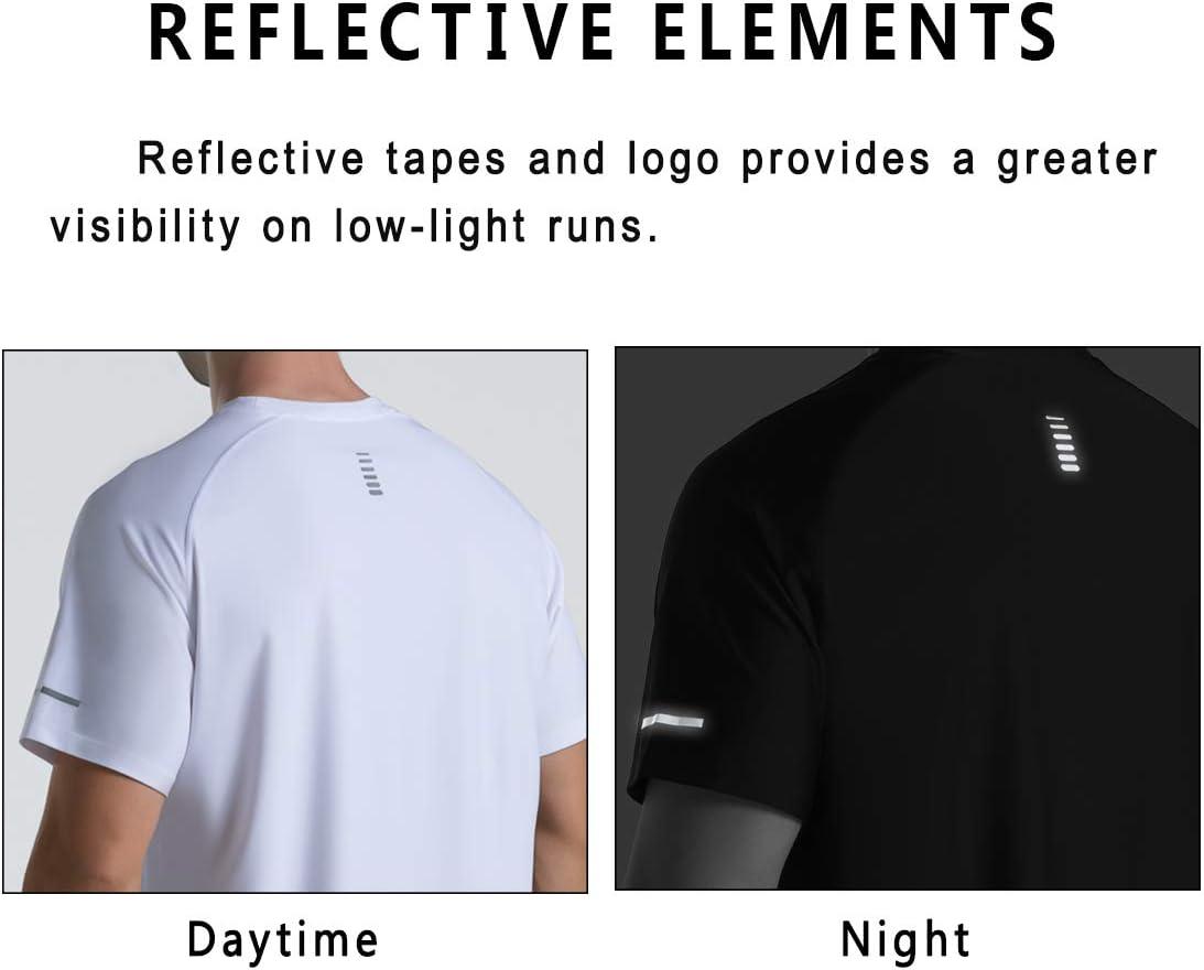 imageMens Cooling Ice Silk Running Shirts Quick Dry Short Sleeve Athletic Gym TShirts UPF 50 Outdoor Workout TshirtsWhite