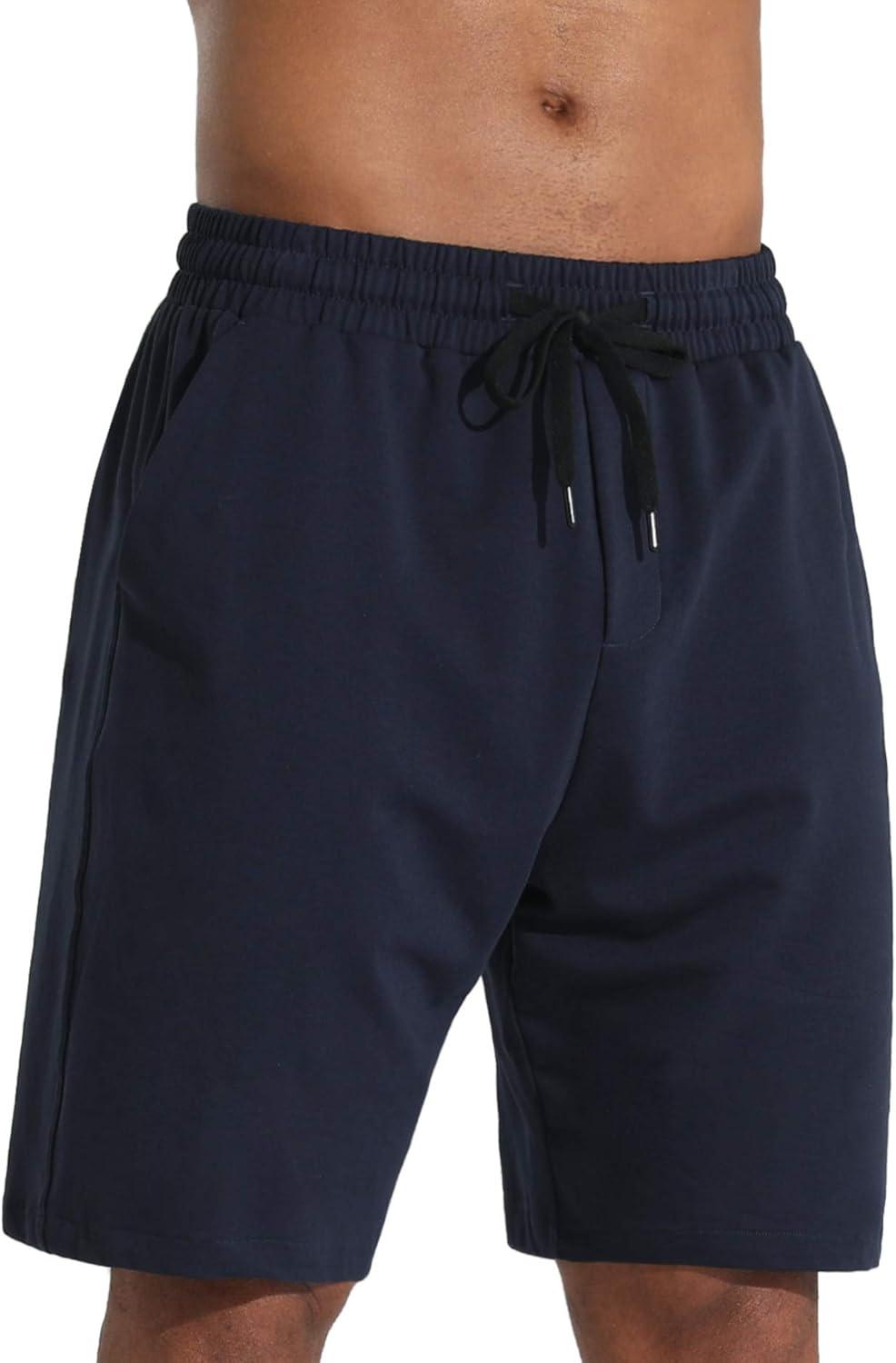 imageMens Lounge Shorts with Deep Pockets Loosefit Jersey Shorts for RunningWorkoutTraining Basketball605 Blue