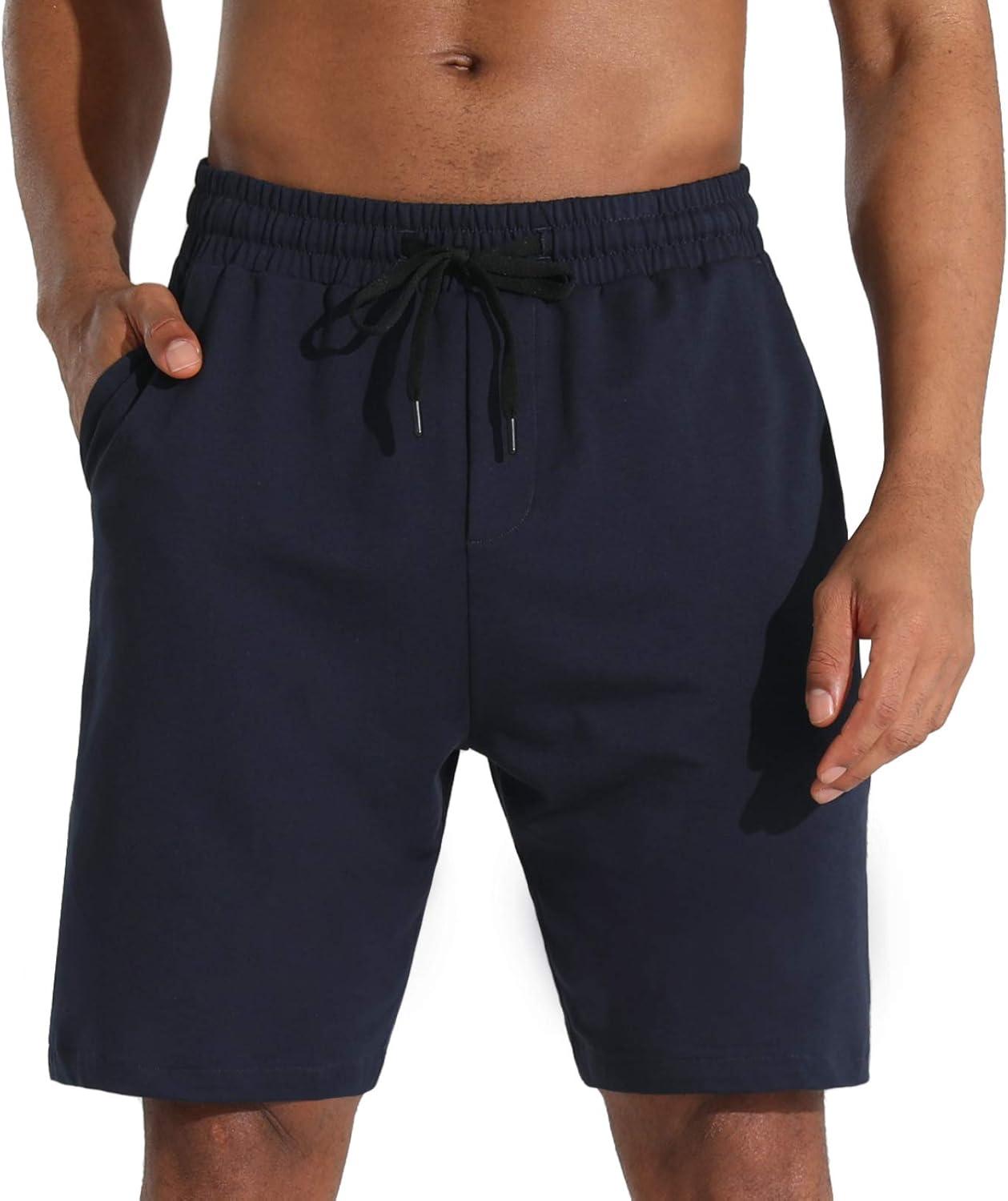 imageMens Lounge Shorts with Deep Pockets Loosefit Jersey Shorts for RunningWorkoutTraining Basketball605 Blue