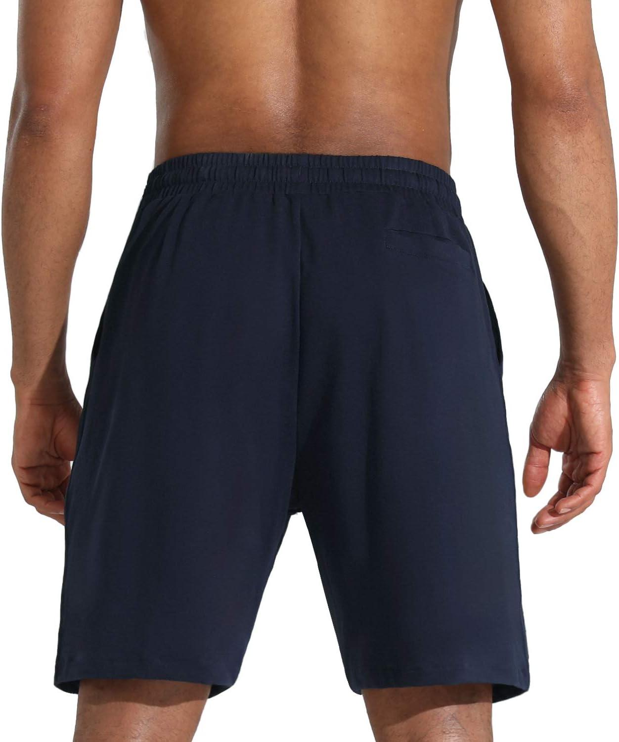 imageMens Lounge Shorts with Deep Pockets Loosefit Jersey Shorts for RunningWorkoutTraining Basketball605 Blue