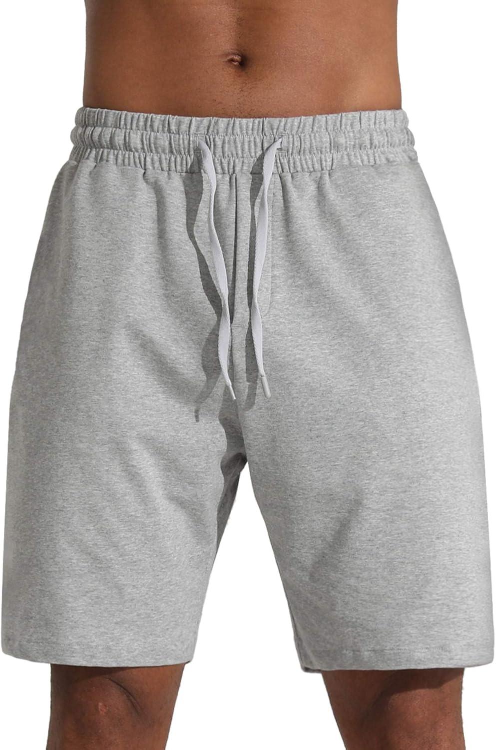 imageMens Lounge Shorts with Deep Pockets Loosefit Jersey Shorts for RunningWorkoutTraining Basketball605 Grey