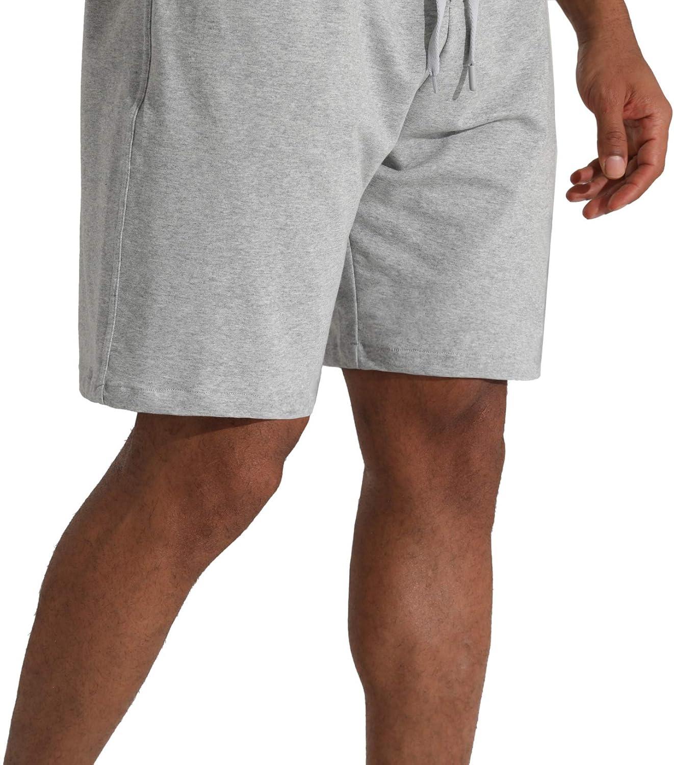 imageMens Lounge Shorts with Deep Pockets Loosefit Jersey Shorts for RunningWorkoutTraining Basketball605 Grey
