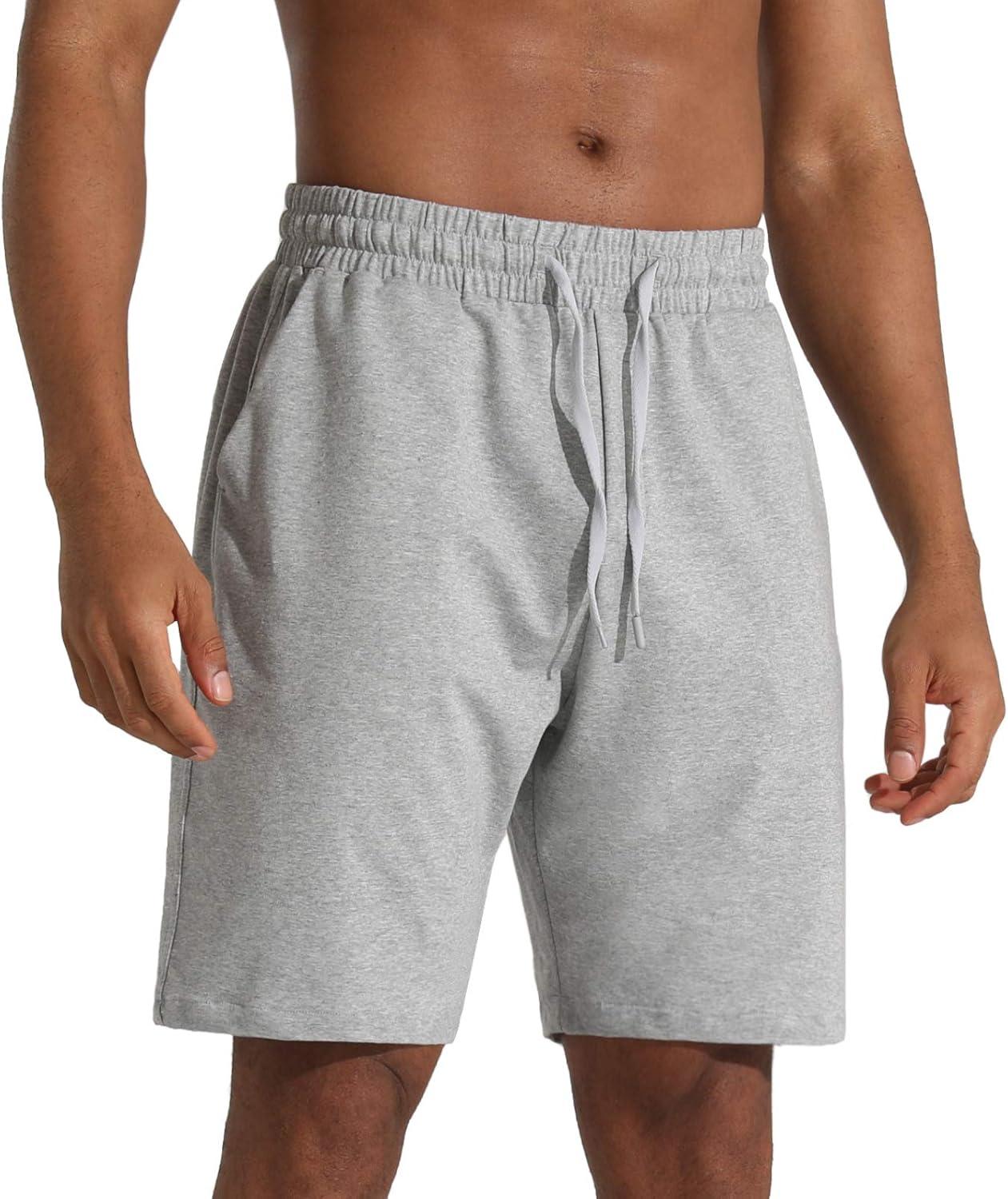 imageMens Lounge Shorts with Deep Pockets Loosefit Jersey Shorts for RunningWorkoutTraining Basketball605 Grey