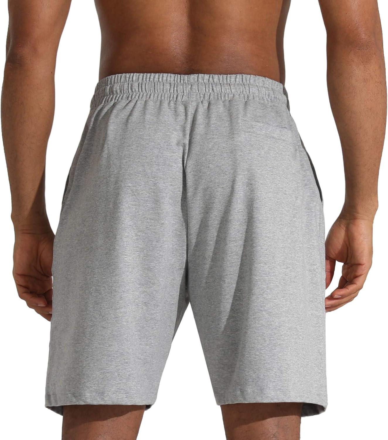 imageMens Lounge Shorts with Deep Pockets Loosefit Jersey Shorts for RunningWorkoutTraining Basketball605 Grey