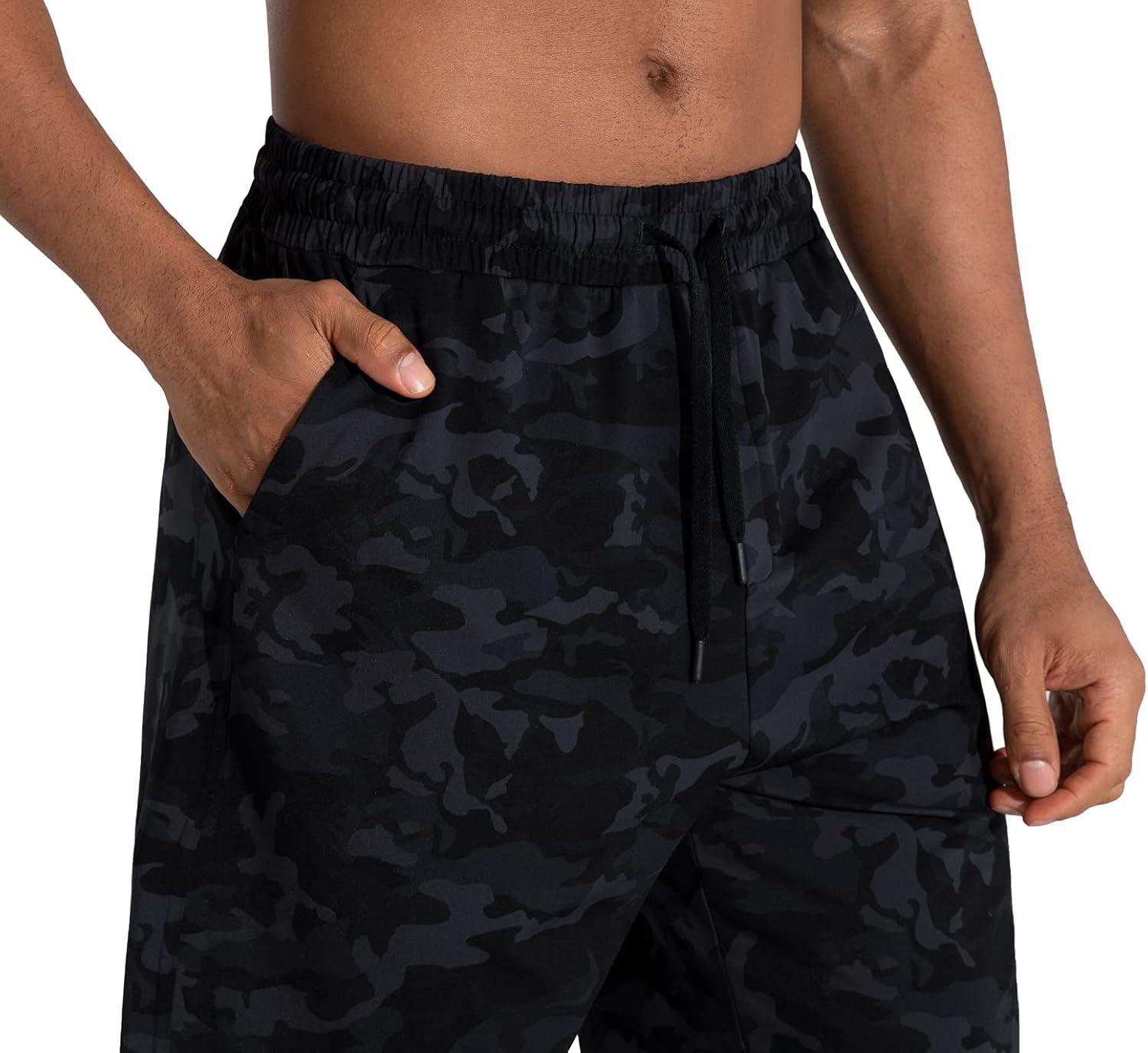 imageMens Lounge Shorts with Deep Pockets Loosefit Jersey Shorts for RunningWorkoutTraining BasketballBlackgrey Camo
