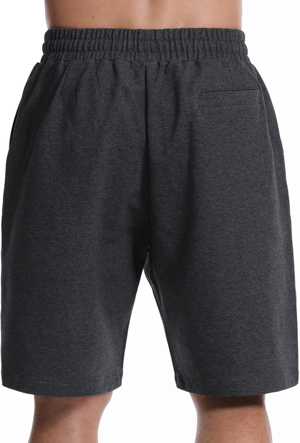 imageMens Lounge Shorts with Deep Pockets Loosefit Jersey Shorts for RunningWorkoutTraining BasketballDark Grey