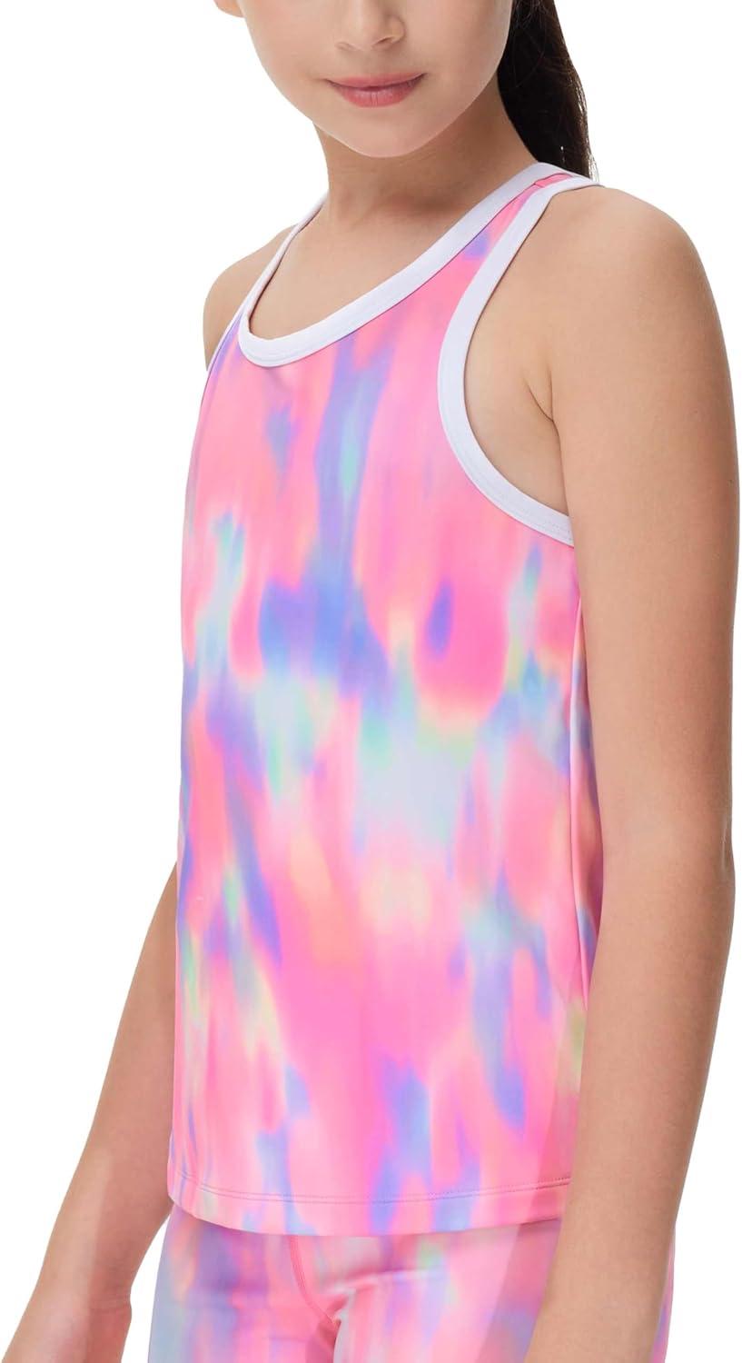 imageTHE GYM PEOPLE Girls Athletic Tank Tops Racerback Sleeveless Running Yoga Workout ShirtsColorful Pink