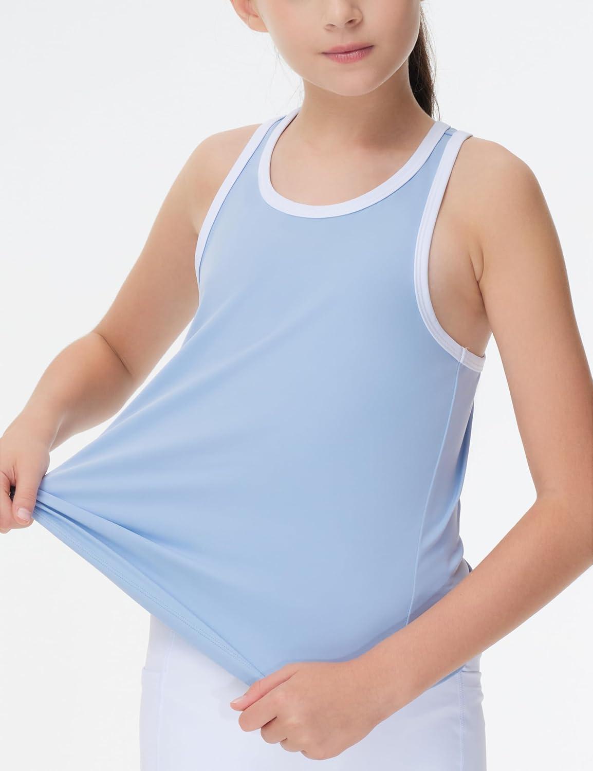 imageTHE GYM PEOPLE Girls Athletic Tank Tops Racerback Sleeveless Running Yoga Workout ShirtsSky Blue