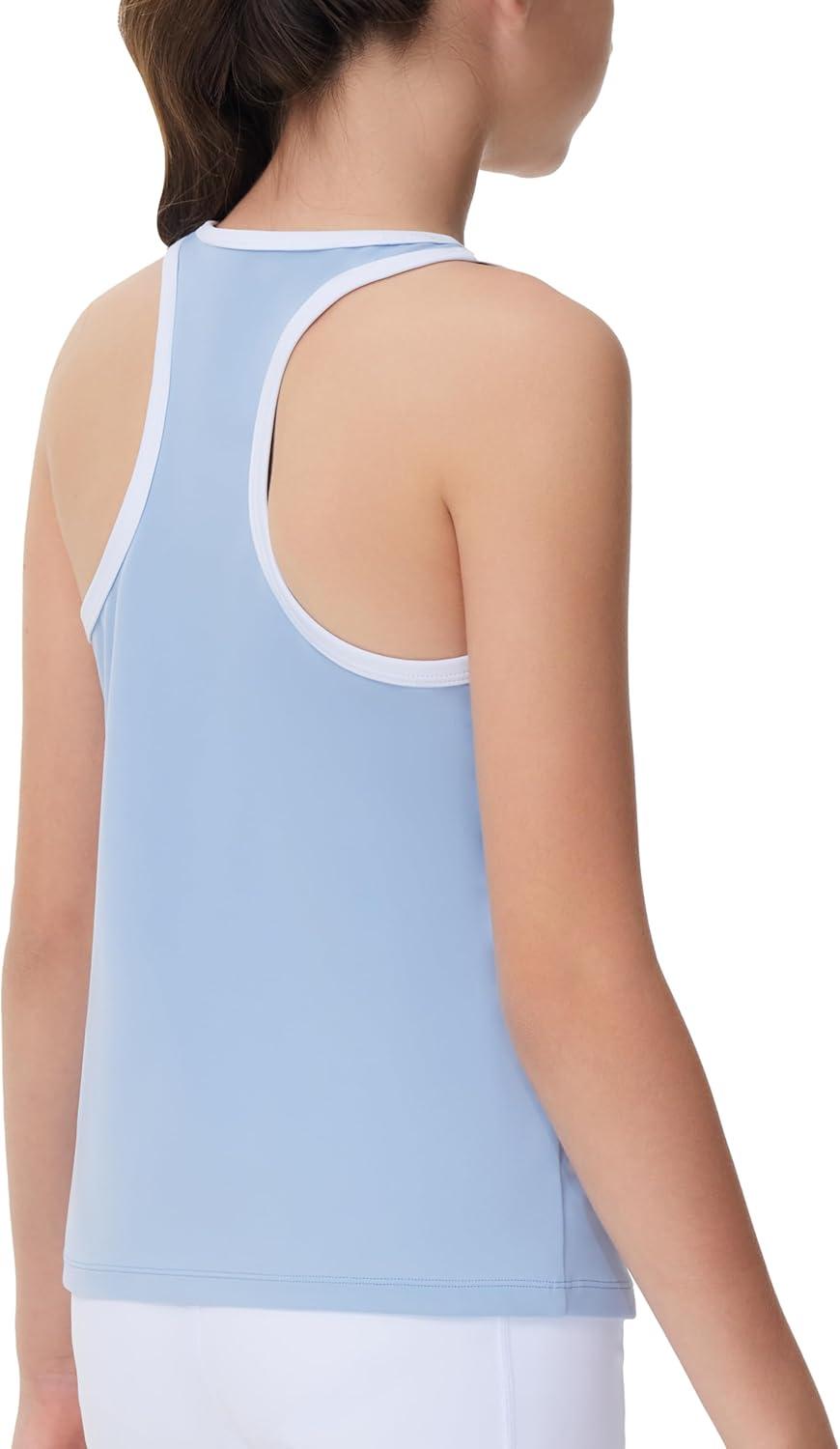 imageTHE GYM PEOPLE Girls Athletic Tank Tops Racerback Sleeveless Running Yoga Workout ShirtsSky Blue