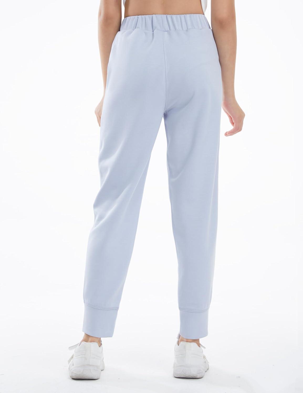 imageTHE GYM PEOPLE Girls Soft Workout Sweatpants Lightweight Casual Athletic Joggers Pants with PocketsLight Blue