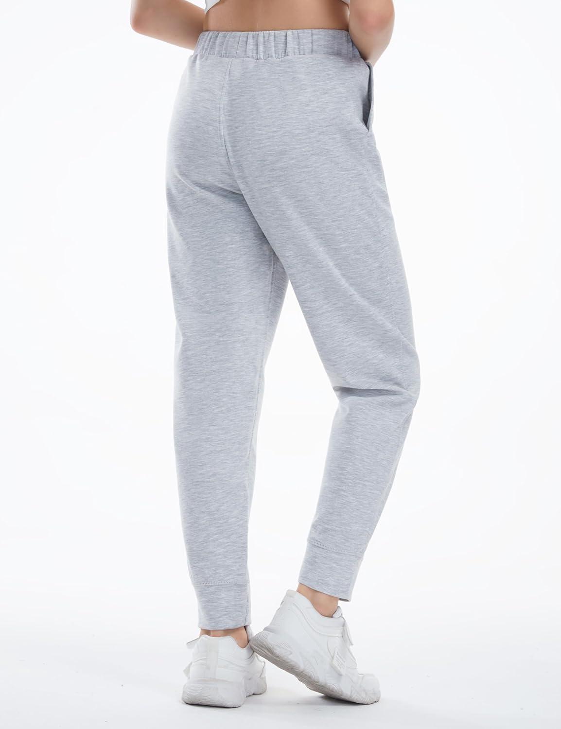 imageTHE GYM PEOPLE Girls Soft Workout Sweatpants Lightweight Casual Athletic Joggers Pants with PocketsLight Heather Grey