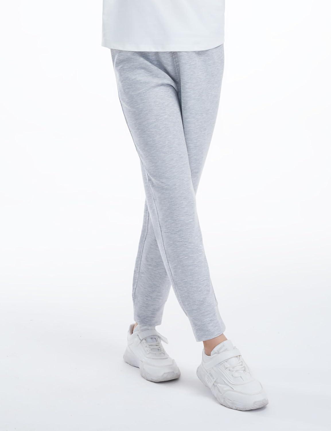 imageTHE GYM PEOPLE Girls Soft Workout Sweatpants Lightweight Casual Athletic Joggers Pants with PocketsLight Heather Grey