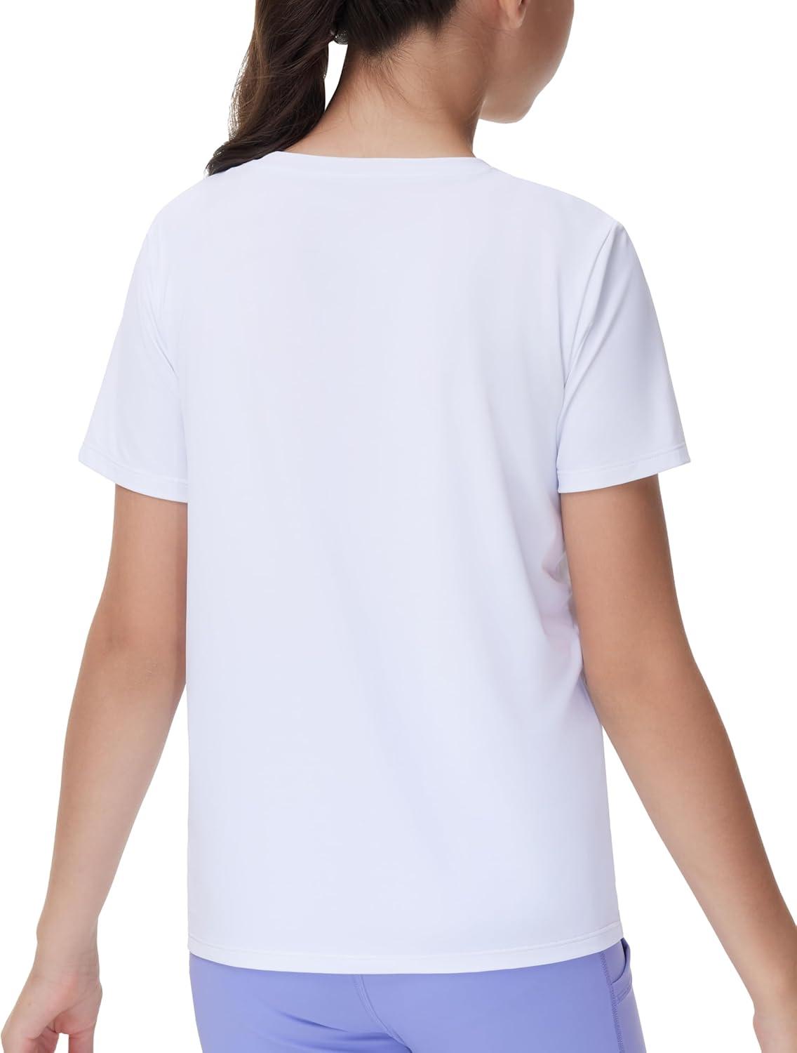 imageTHE GYM PEOPLE Girls Workout Shirts Short Sleeve Loose Fit Crewneck Running Yoga Tee TopsWhtie
