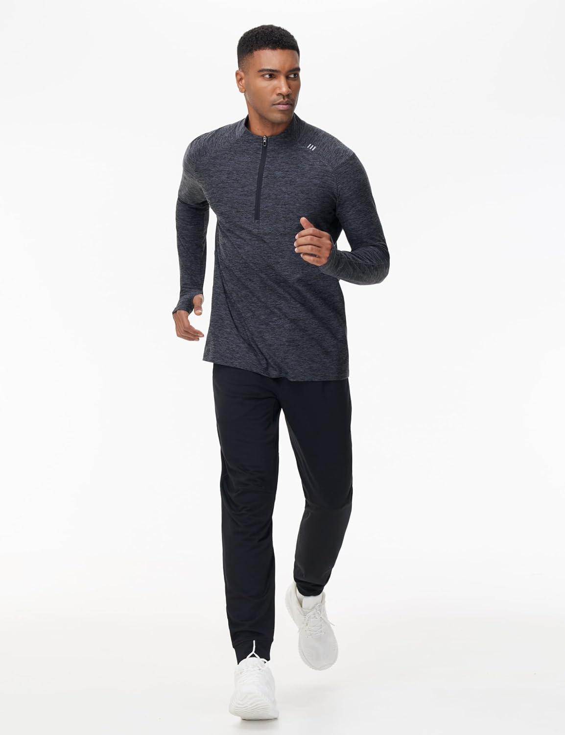 imageTHE GYM PEOPLE Mens Drawstring Workout Joggers Pants Lightweight Tapered Running Lounge Sweatpants with PocketsBlack