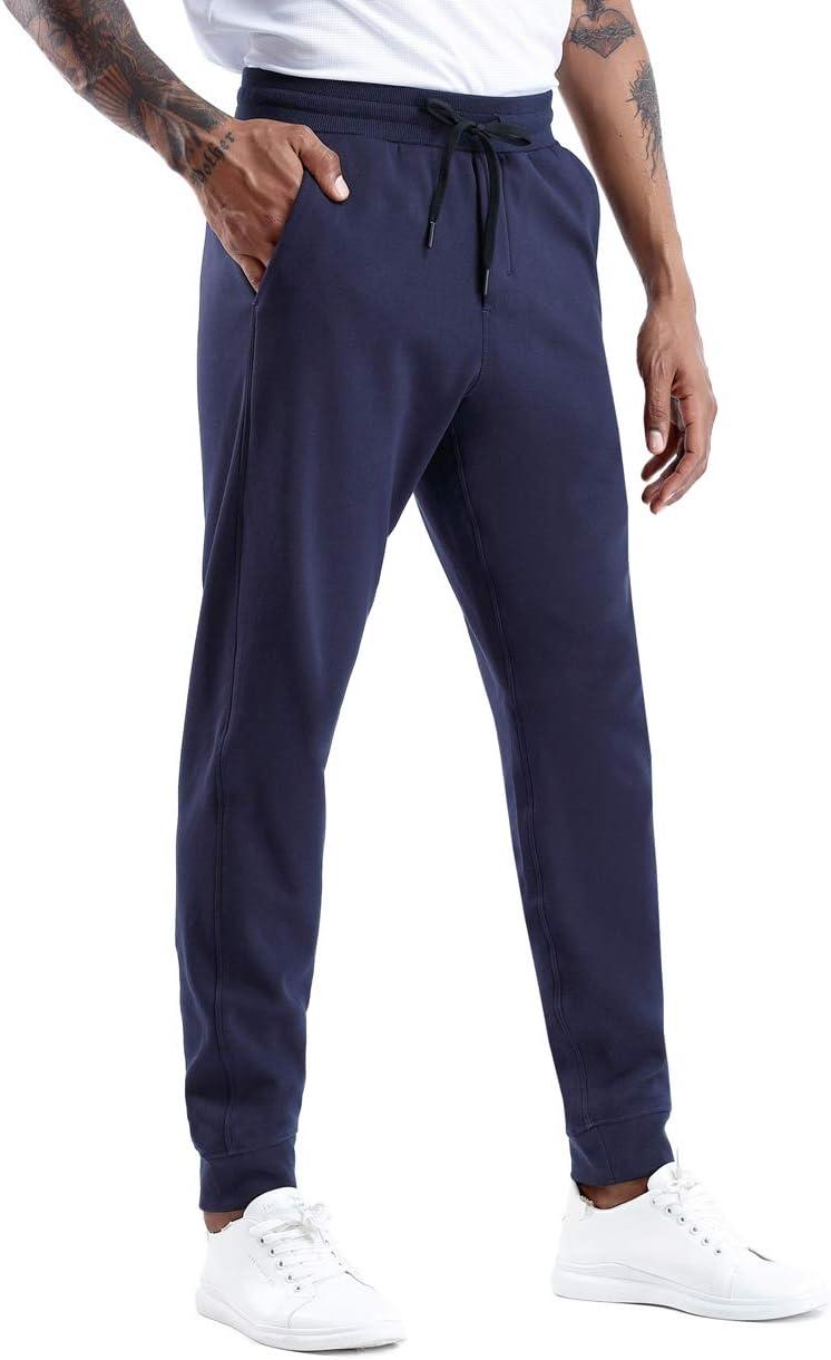 imageTHE GYM PEOPLE Mens Fleece Joggers Pants with Deep Pockets in Loosefit StyleFleece Lined Blue