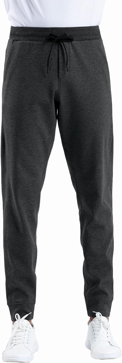 imageTHE GYM PEOPLE Mens Fleece Joggers Pants with Deep Pockets in Loosefit StyleFleece Lined Dark Grey