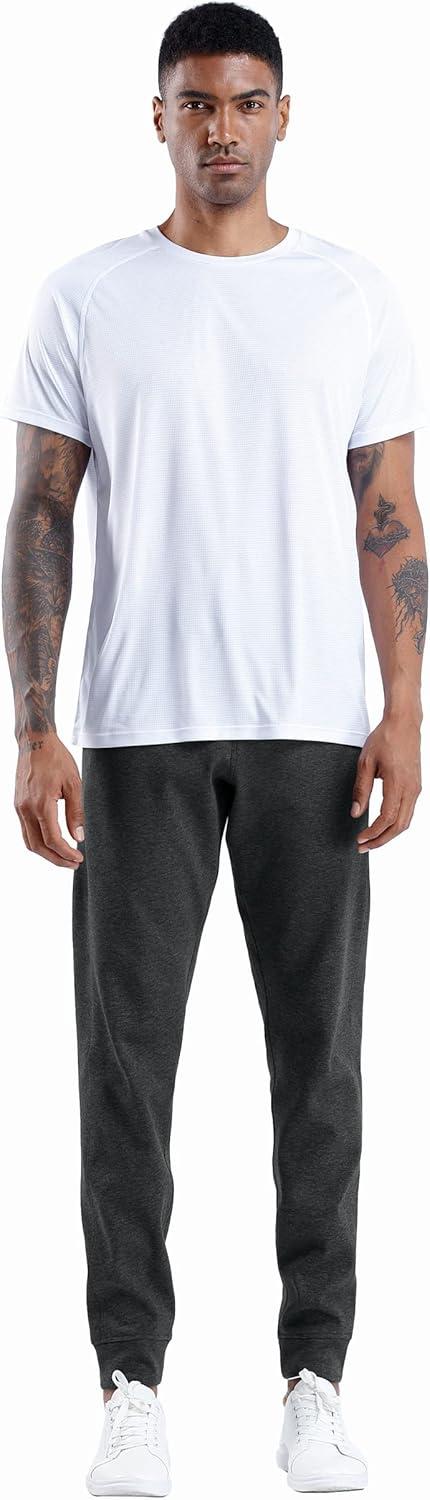 imageTHE GYM PEOPLE Mens Fleece Joggers Pants with Deep Pockets in Loosefit StyleFleece Lined Dark Grey