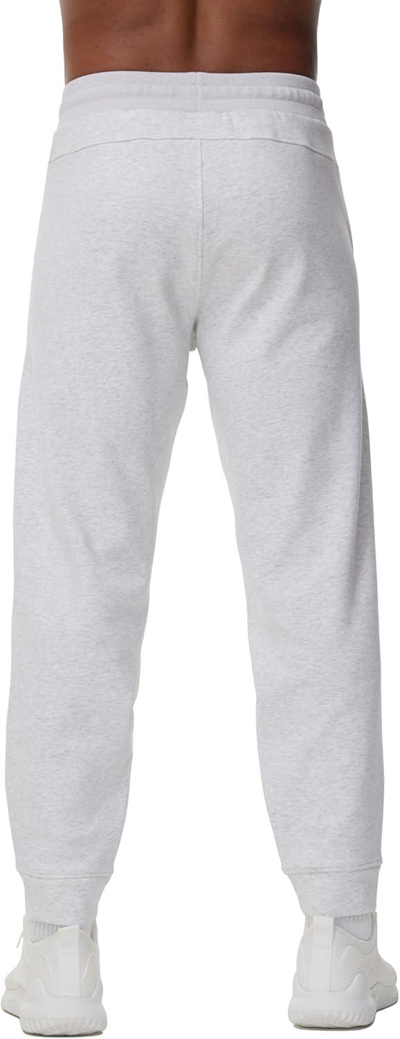 imageTHE GYM PEOPLE Mens Fleece Joggers Pants with Deep Pockets in Loosefit StyleFleece Lined Heather White