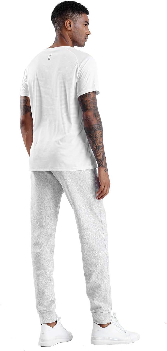 imageTHE GYM PEOPLE Mens Fleece Joggers Pants with Deep Pockets in Loosefit StyleFleece Lined Light Grey