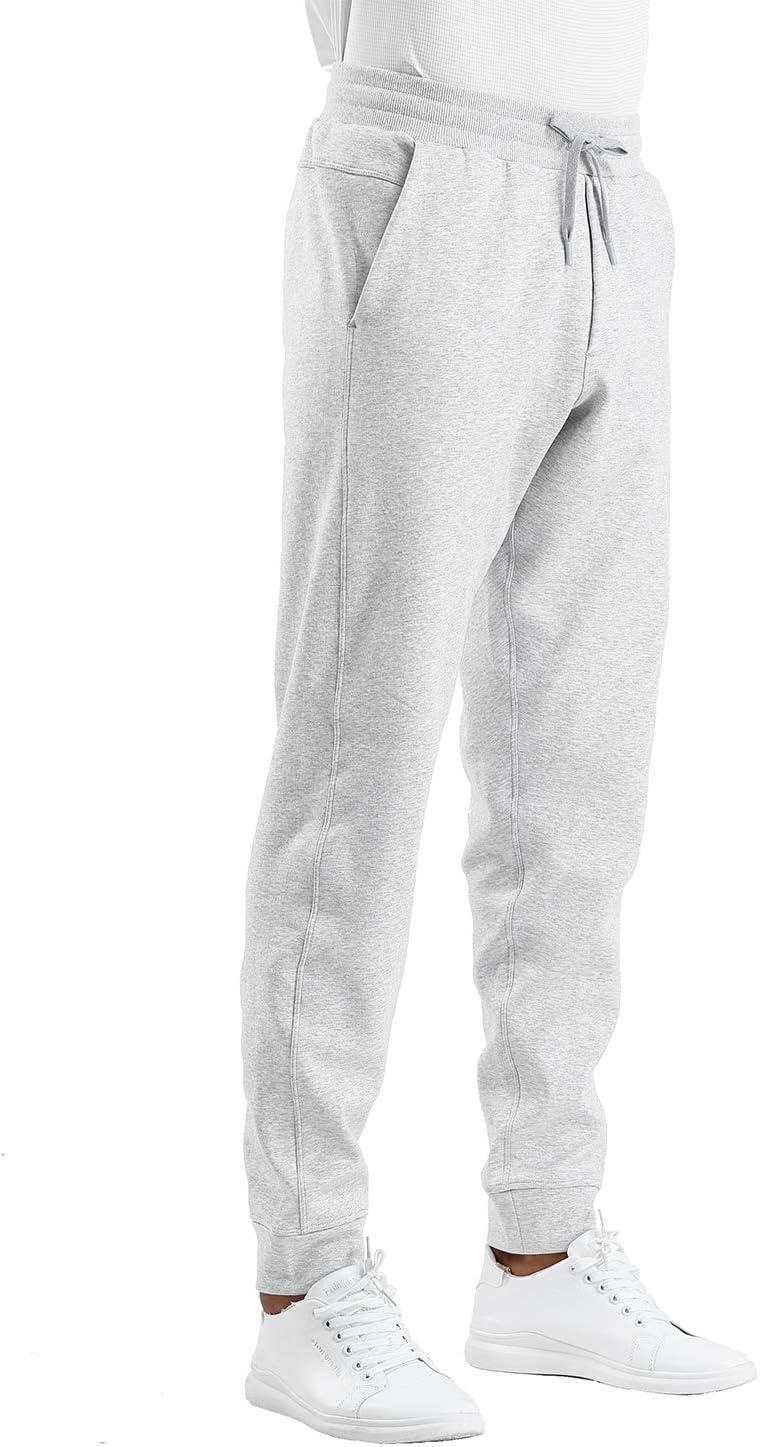 imageTHE GYM PEOPLE Mens Fleece Joggers Pants with Deep Pockets in Loosefit StyleFleece Lined Light Grey