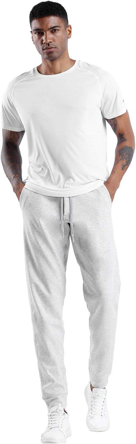 imageTHE GYM PEOPLE Mens Fleece Joggers Pants with Deep Pockets in Loosefit StyleFleece Lined Light Grey