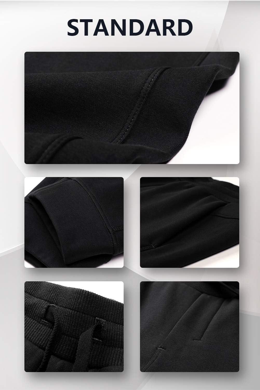 imageTHE GYM PEOPLE Mens Fleece Joggers Pants with Deep Pockets in Loosefit StyleUnlined Lightweight Basic Black