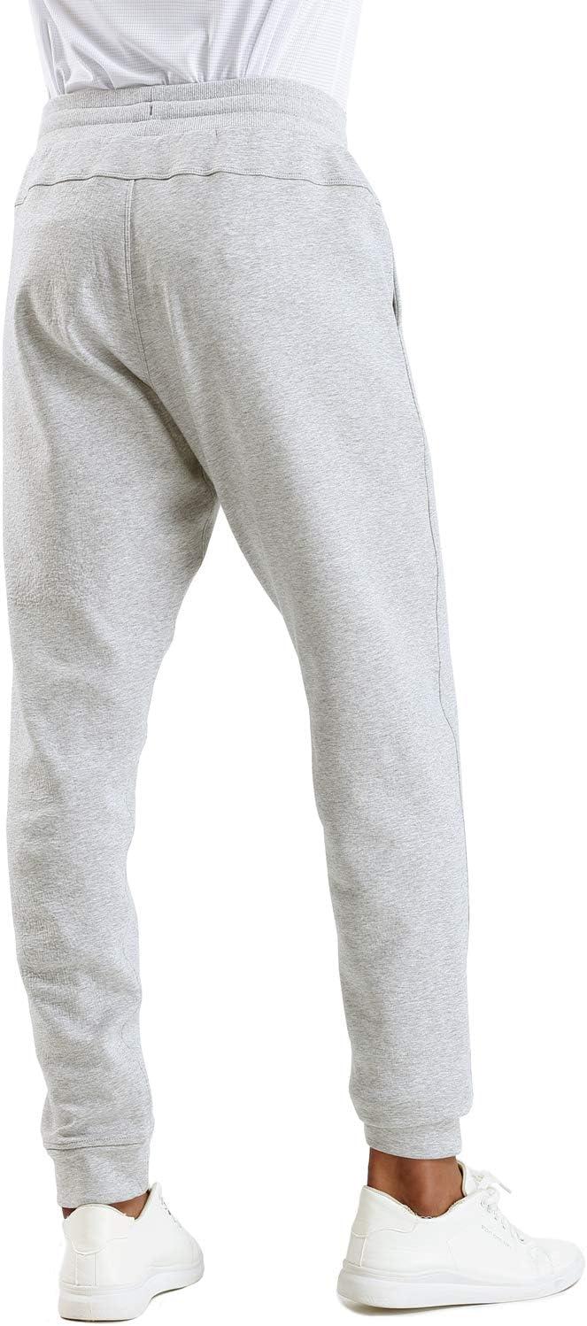 imageTHE GYM PEOPLE Mens Fleece Joggers Pants with Deep Pockets in Loosefit StyleUnlined Lightweight Basic Light Grey