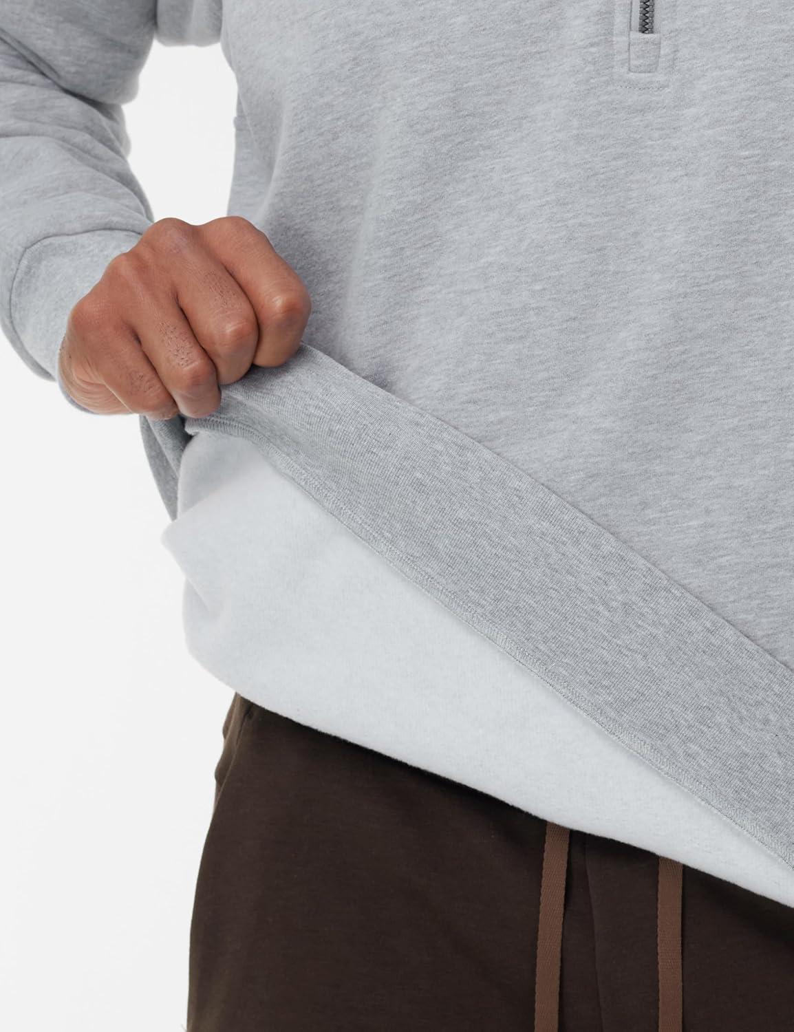 imageTHE GYM PEOPLE Mens Half Zip Fleece Pullover Sweatshirts Midweight Mock Neck Workout Sweat TopsGrey