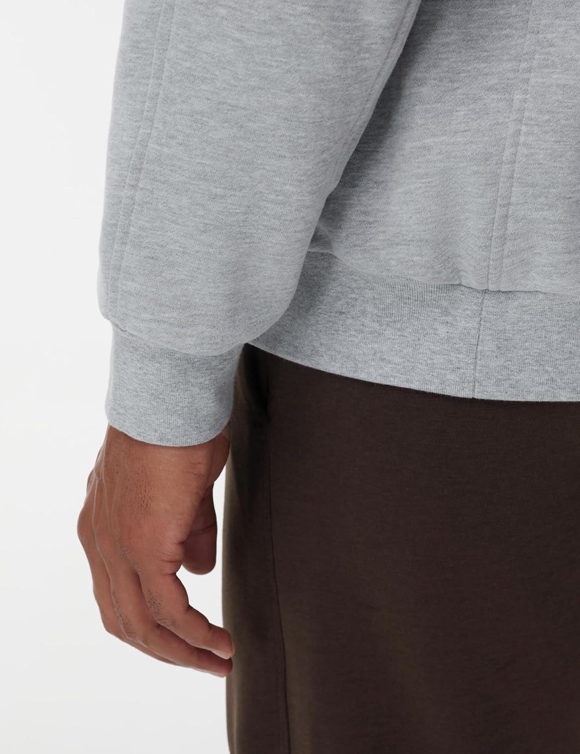 imageTHE GYM PEOPLE Mens Half Zip Fleece Pullover Sweatshirts Midweight Mock Neck Workout Sweat TopsGrey