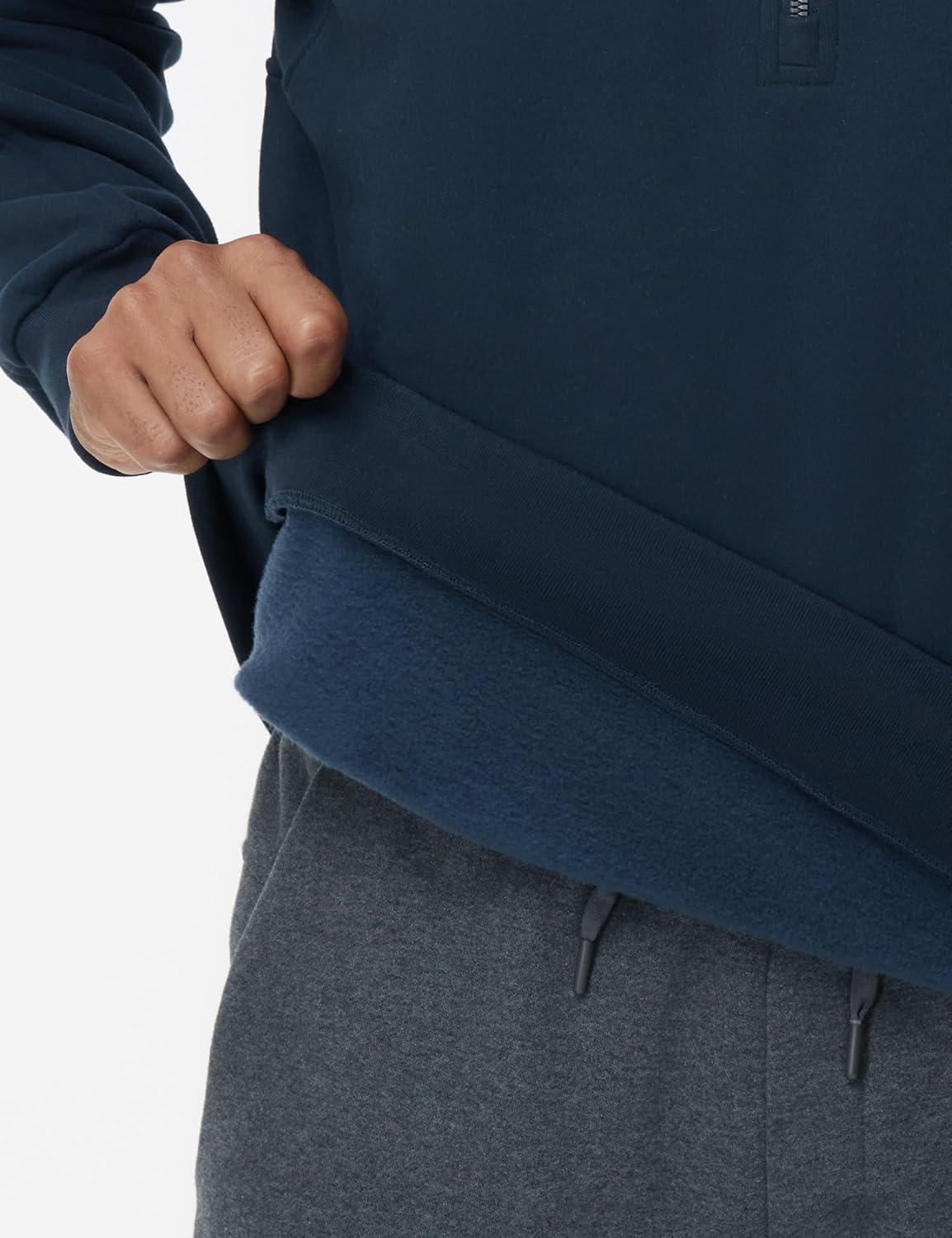 imageTHE GYM PEOPLE Mens Half Zip Fleece Pullover Sweatshirts Midweight Mock Neck Workout Sweat TopsNavy Blue