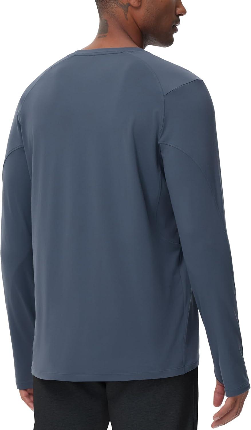 imageTHE GYM PEOPLE Mens Long Sleeve Workout Shirts Moisture Wicking Athletic Running Tee Tops with Thumb HolesCharcoal Grey