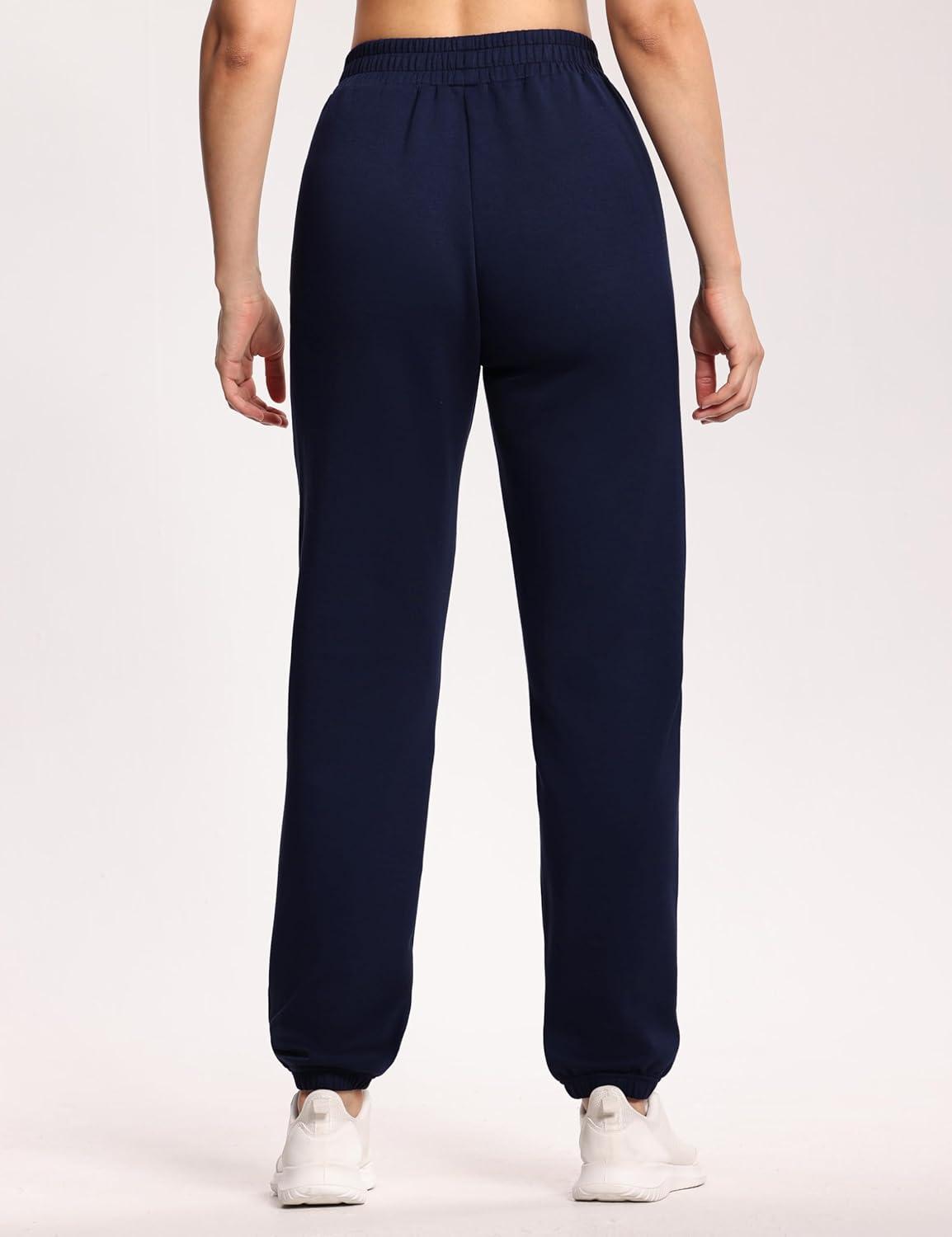imageTHE GYM PEOPLE Womens Baggy Cinch Bottom Sweatpants Lightweight Workout Joggers Pants with PocketsDark Blue