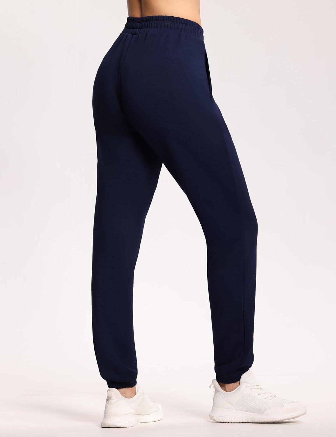 imageTHE GYM PEOPLE Womens Baggy Cinch Bottom Sweatpants Lightweight Workout Joggers Pants with PocketsDark Blue