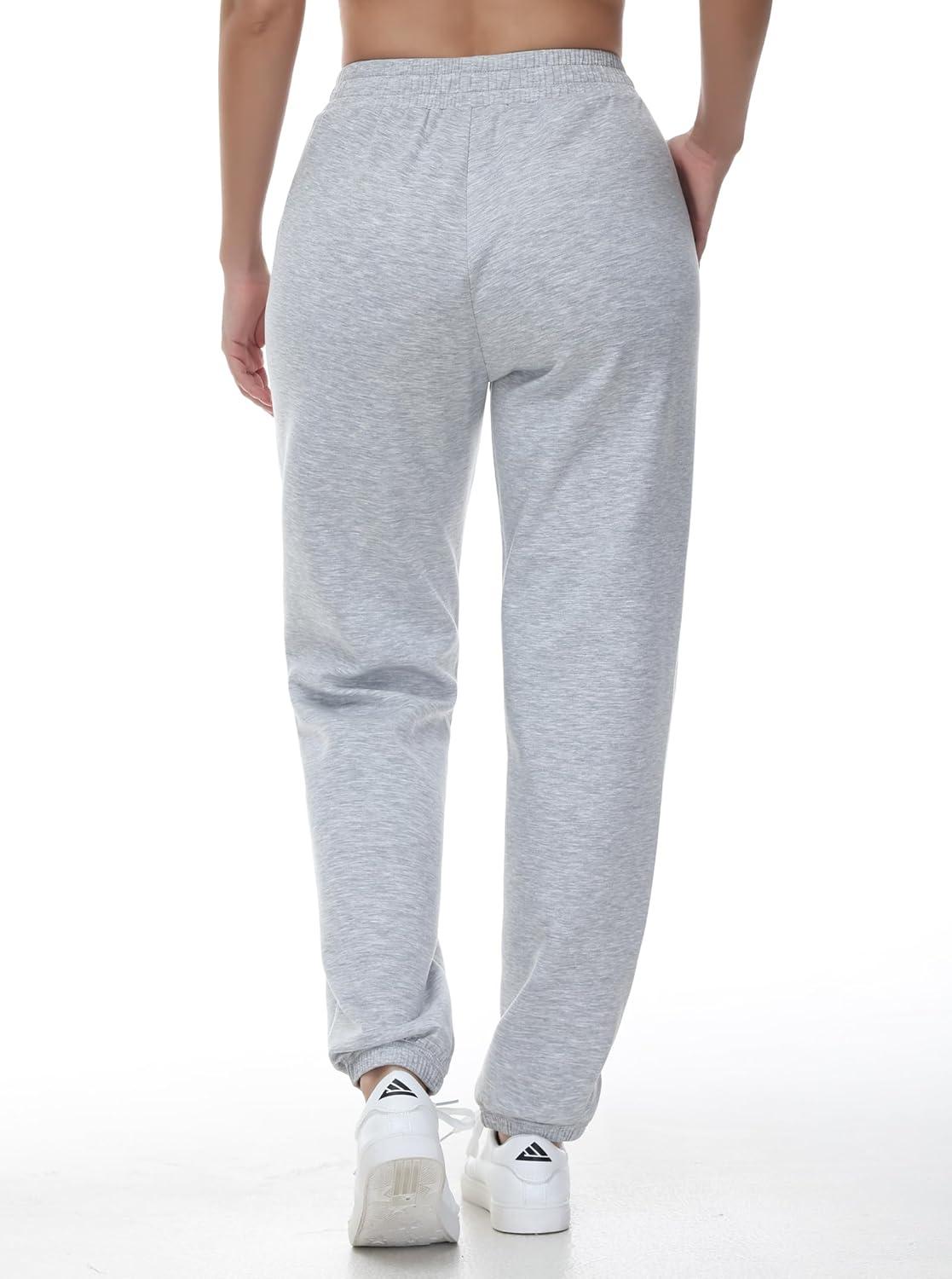 imageTHE GYM PEOPLE Womens Baggy Cinch Bottom Sweatpants Lightweight Workout Joggers Pants with PocketsLight Heather Grey