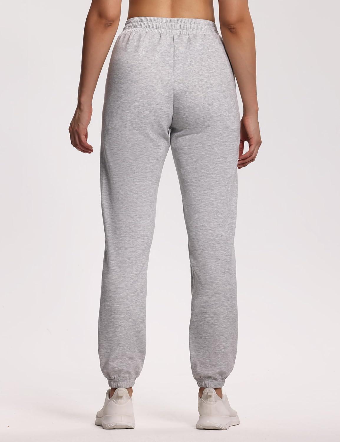 imageTHE GYM PEOPLE Womens Baggy Cinch Bottom Sweatpants Lightweight Workout Joggers Pants with PocketsLight Heather Grey