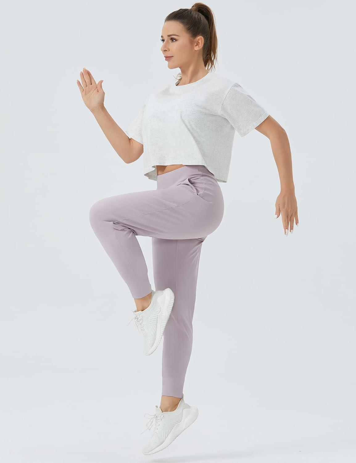 imageTHE GYM PEOPLE Womens Workout Crop Top TShirt Short Sleeve Boxy Yoga Running Cropped Basic TeeHeather White