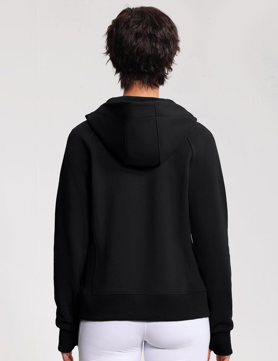 imageTHE GYM PEOPLE Womens Zip Up Hoodies Fleece Workout Jackets Sweatshirts with Pockets Thumb HoleBlack