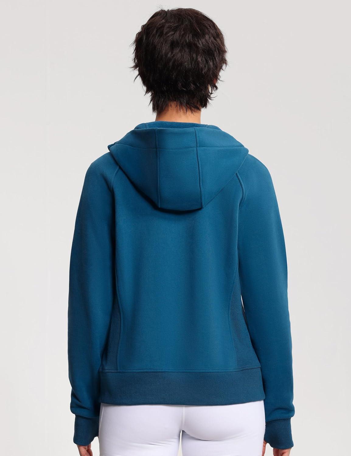 imageTHE GYM PEOPLE Womens Zip Up Hoodies Fleece Workout Jackets Sweatshirts with Pockets Thumb HoleDark Blue Green