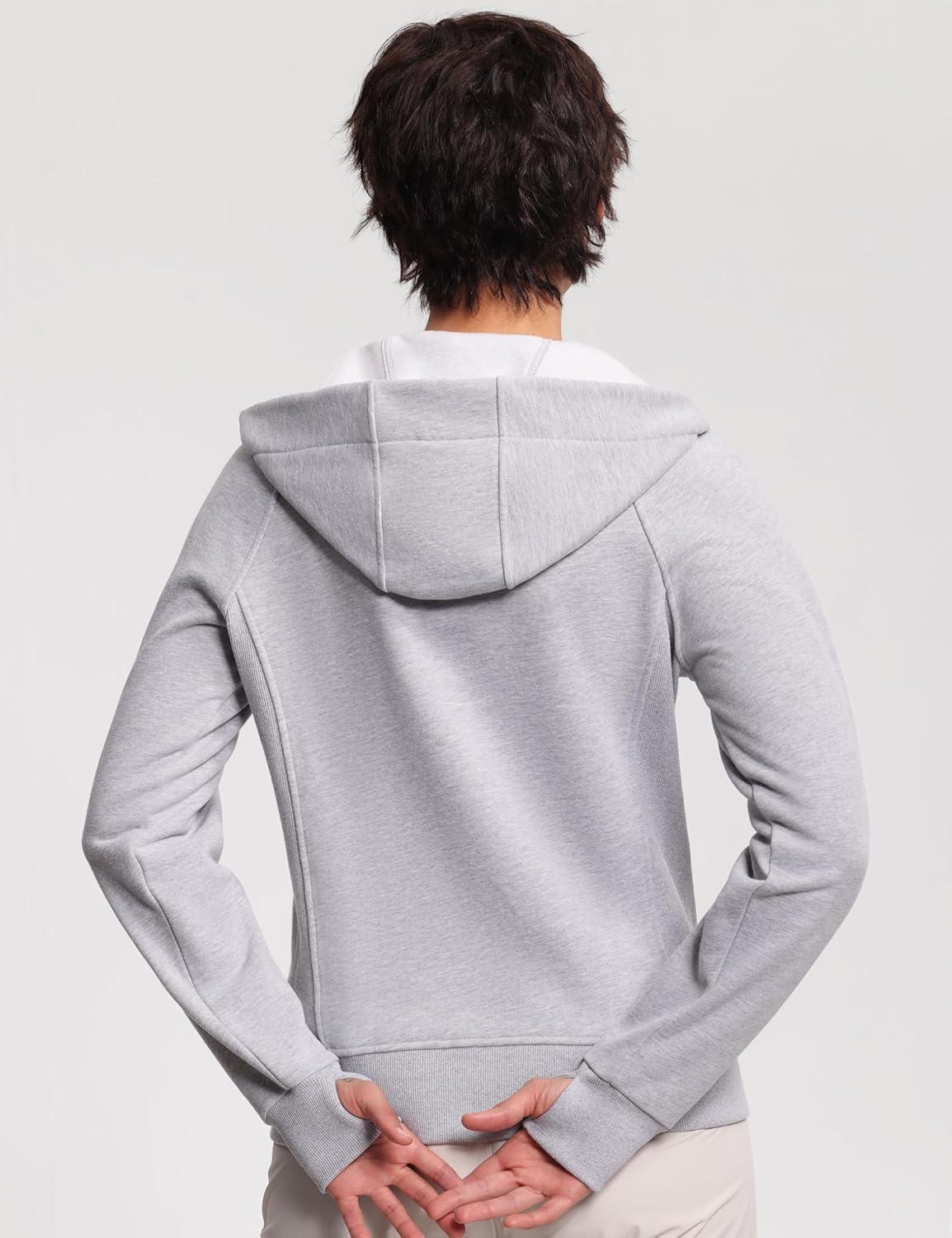 imageTHE GYM PEOPLE Womens Zip Up Hoodies Fleece Workout Jackets Sweatshirts with Pockets Thumb HoleGrey