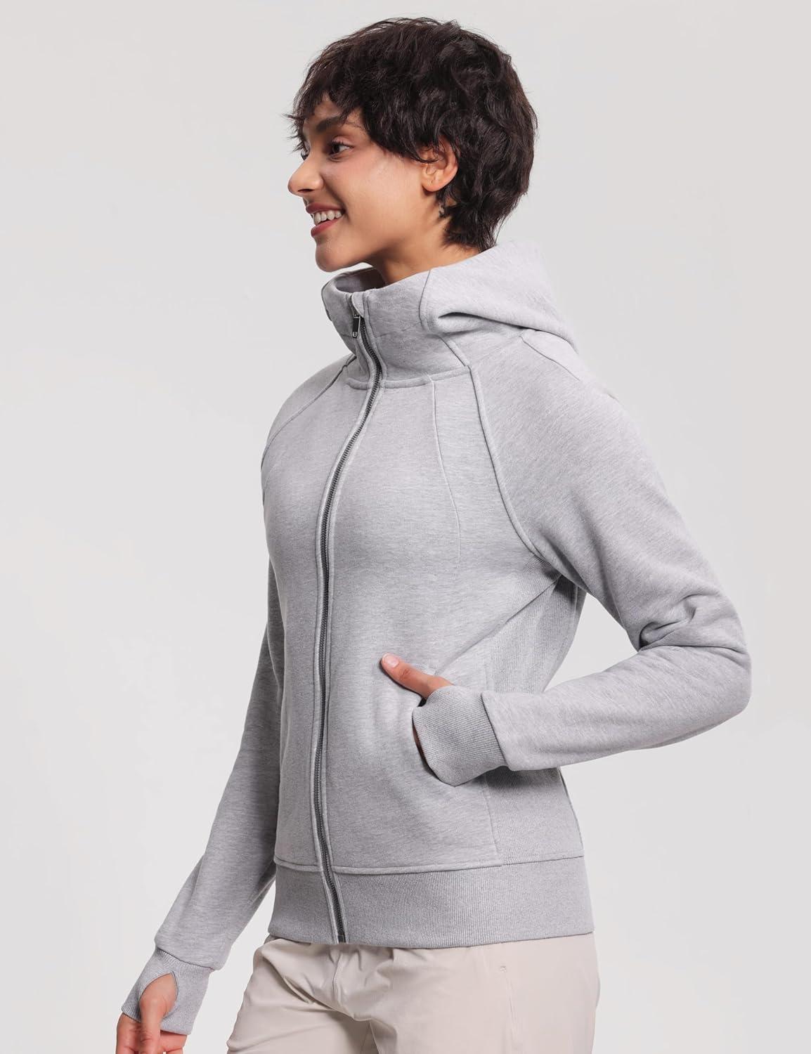 imageTHE GYM PEOPLE Womens Zip Up Hoodies Fleece Workout Jackets Sweatshirts with Pockets Thumb HoleGrey